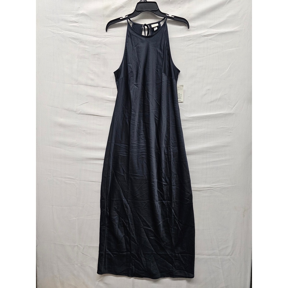 A New Day Womens Halter Neck Maxi Dress Black Polyester Casual Size Medium